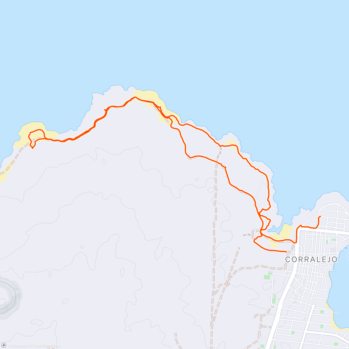 Map of the activity, Coastal walk to Playa del bajo de la burra