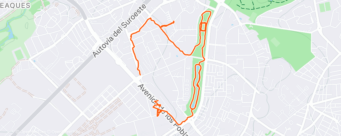 Map of the activity, Caminata de noche