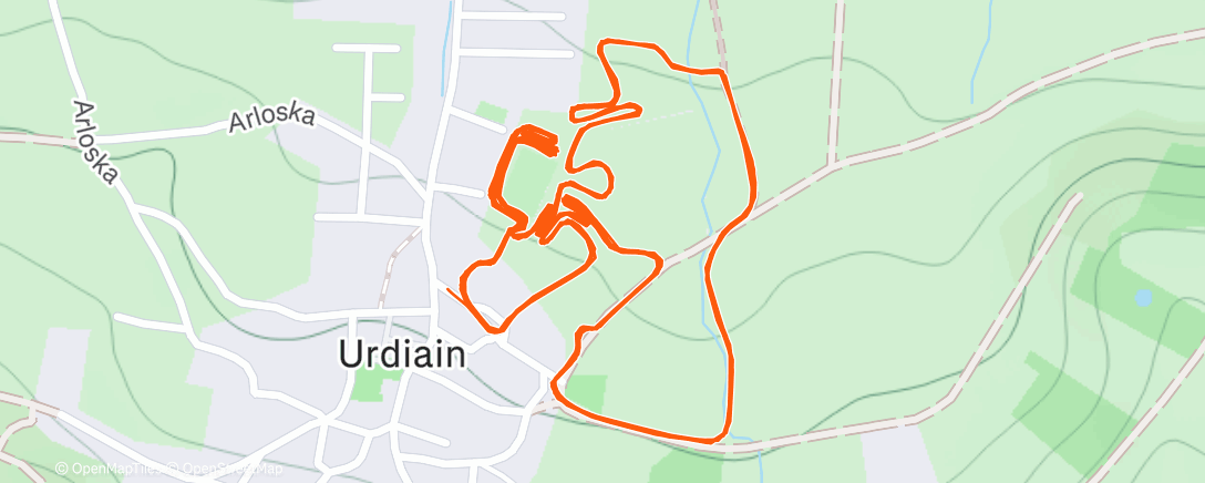 Mapa da atividade, Bicicleta por la tarde