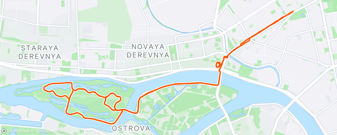 Map of the activity, Evening Run