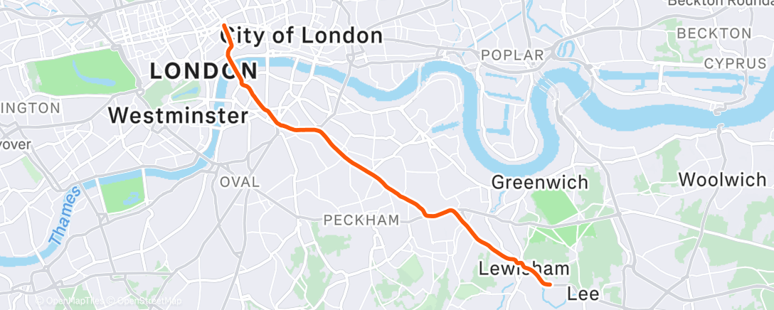 Map of the activity, Morning Ride