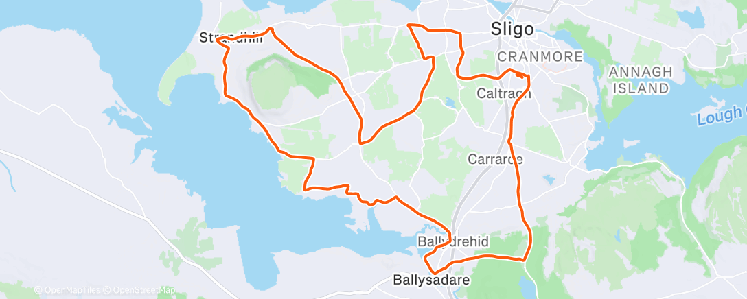 Map of the activity, Lunch Ride