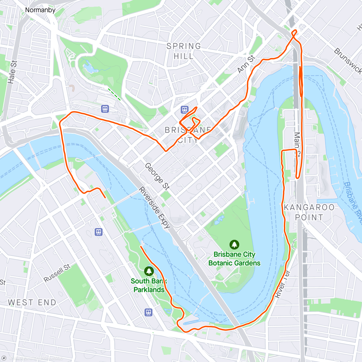 Map of the activity, Run Army 10km #runarmybrisbane