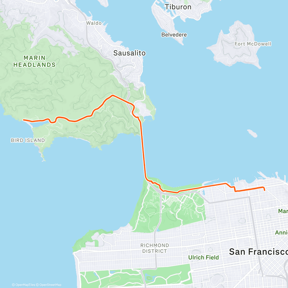Map of the activity, Morning Ride