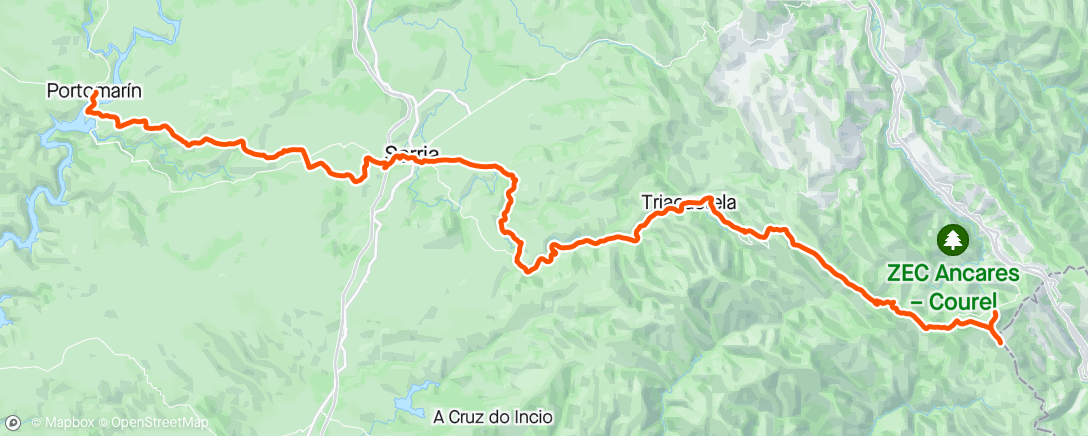 Map of the activity, To portomarin