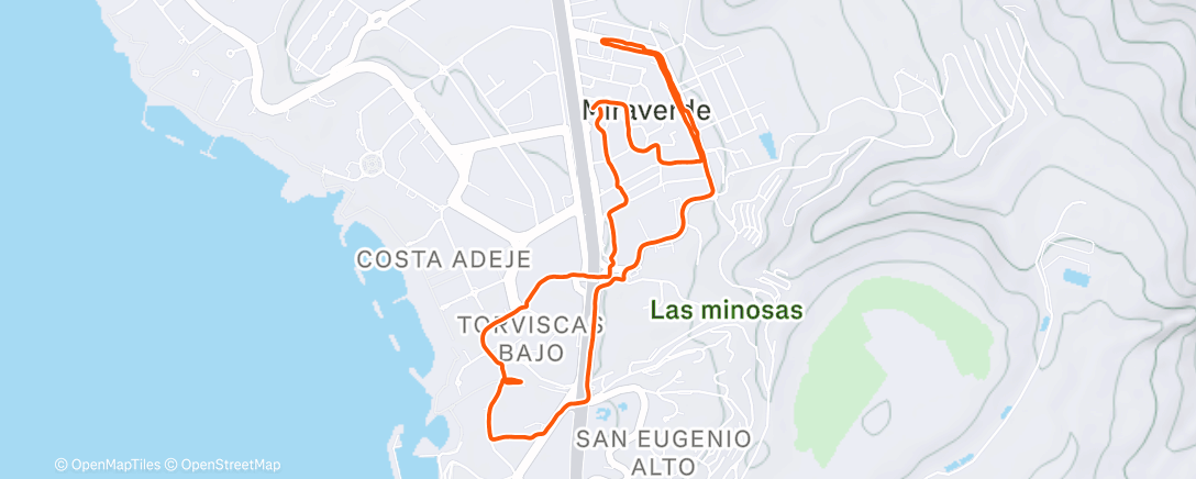 Map of the activity, Morning Run