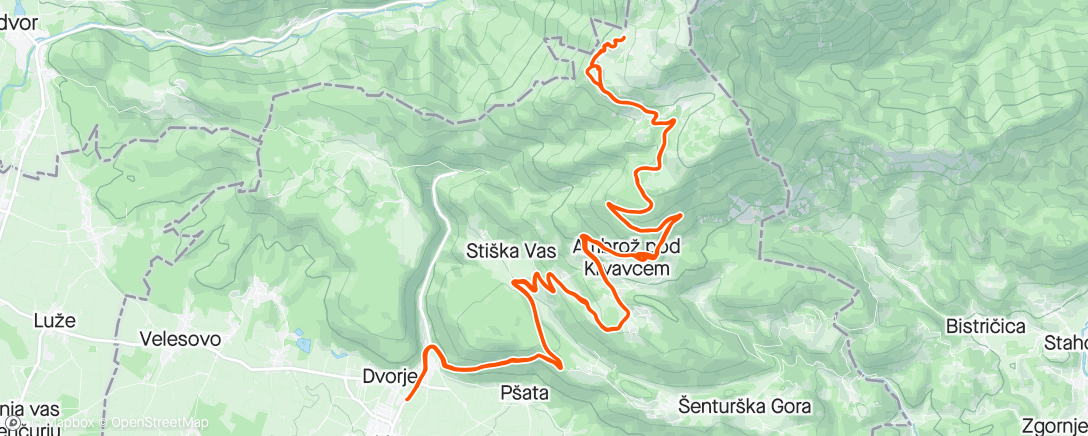 Mapa de la actividad, Vzpon na Krvavec 2024 - PSLO1