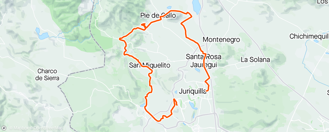 Mapa da atividade, Vuelta en bicicleta de montaña a la hora del almuerzo