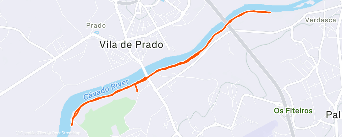 Map of the activity, Afternoon Run