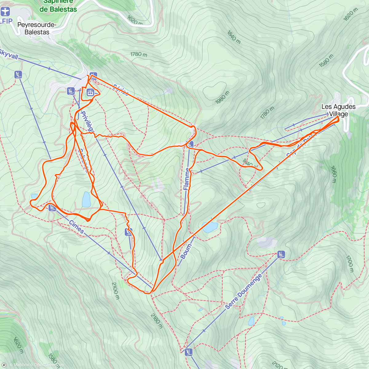 Map of the activity, Derniere aprem de ski avec Camille...plus de chasse neige...le.top