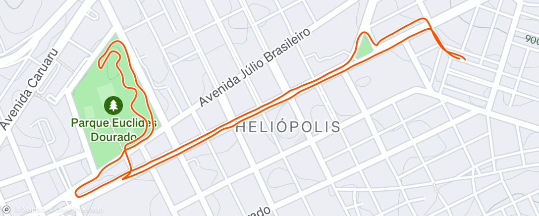 Map of the activity, Corrida ao entardecer