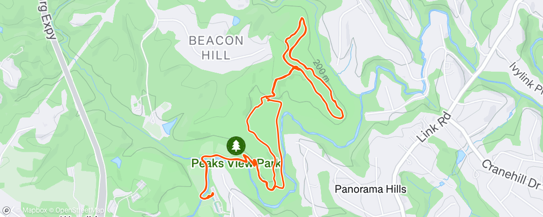 Mapa da atividade, Afternoon Mountain Bike Ride