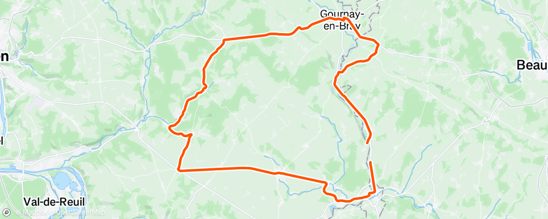 Map of the activity, Sortie vélo le midi 🥶