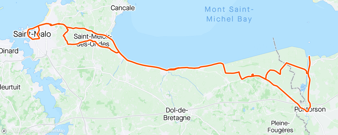 Карта физической активности (ROK Tour de France day 2. Mont St Michel with a couple of detours)