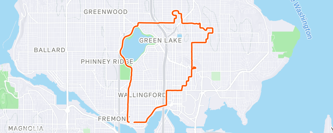 Map of the activity, Evening Run