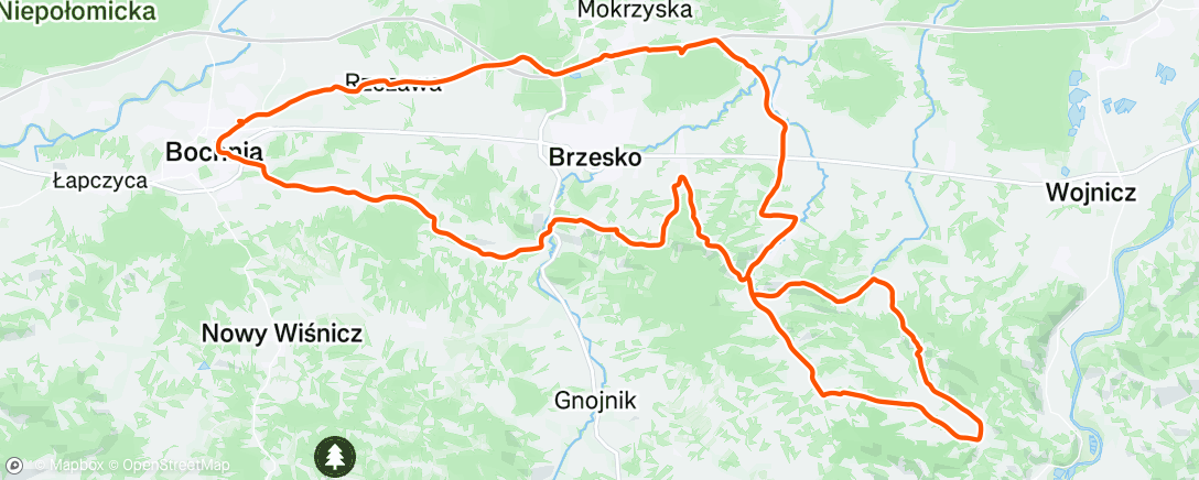 Map of the activity, Lunch Ride