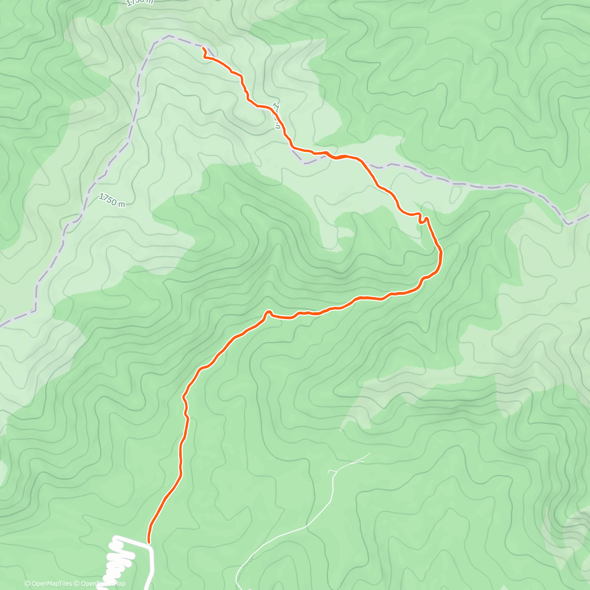 Map of the activity, Afternoon Trail Run