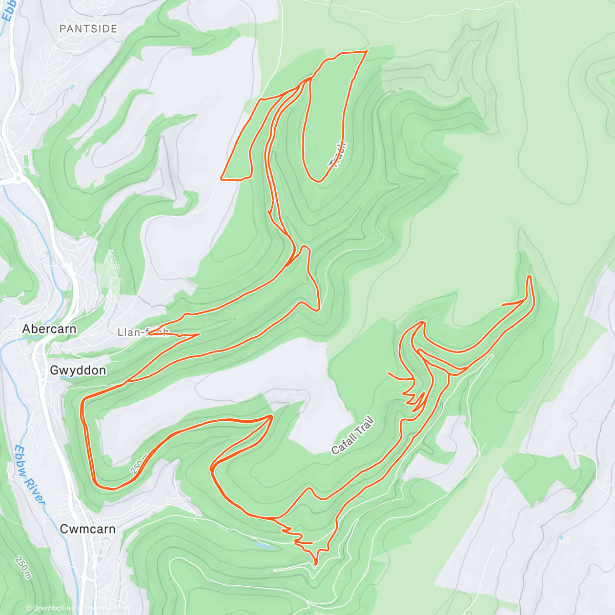 Map of the activity, Sprinkled Cwmcarn