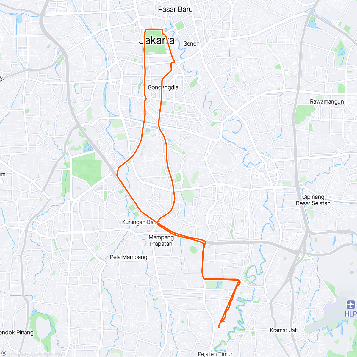 Map of the activity, Closingan Ride