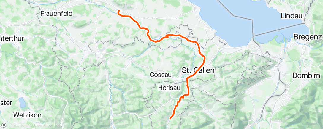 Map of the activity, Urnäsch – Weinfelden