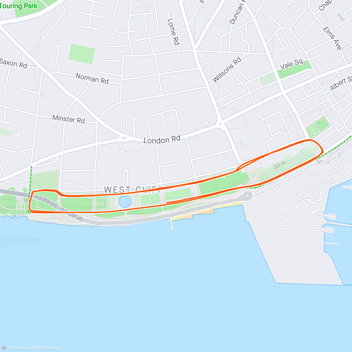 Mapa da atividade, Global running day with the lovely runners from Thanet 
🧡💙, 💙, 💛💚
Day 1