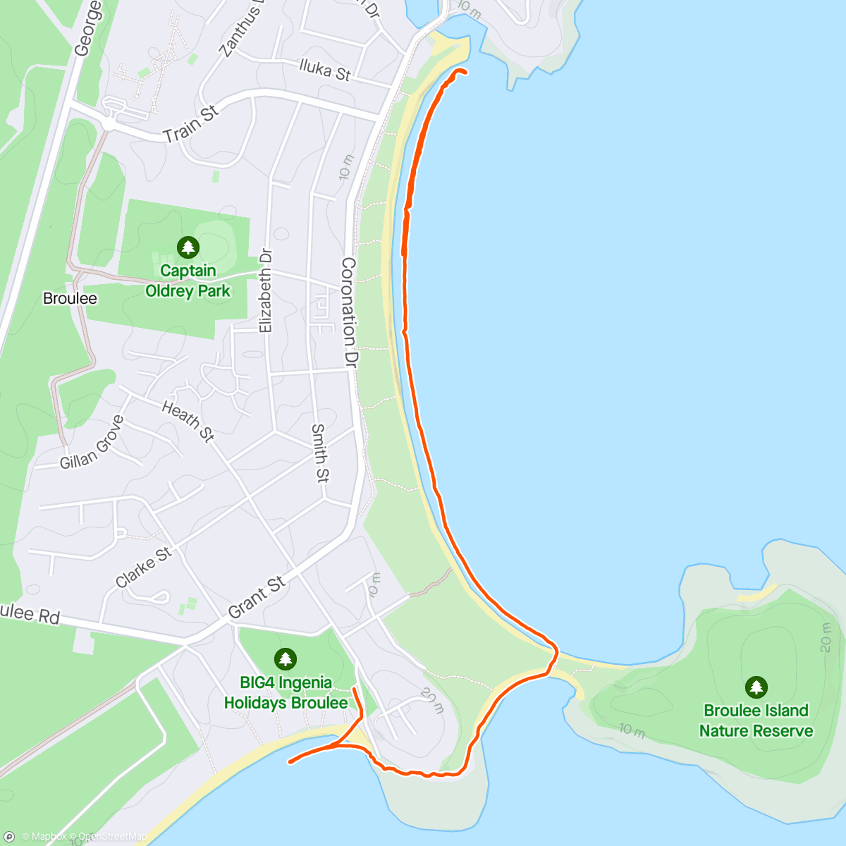 Map of the activity, Friday beach walk