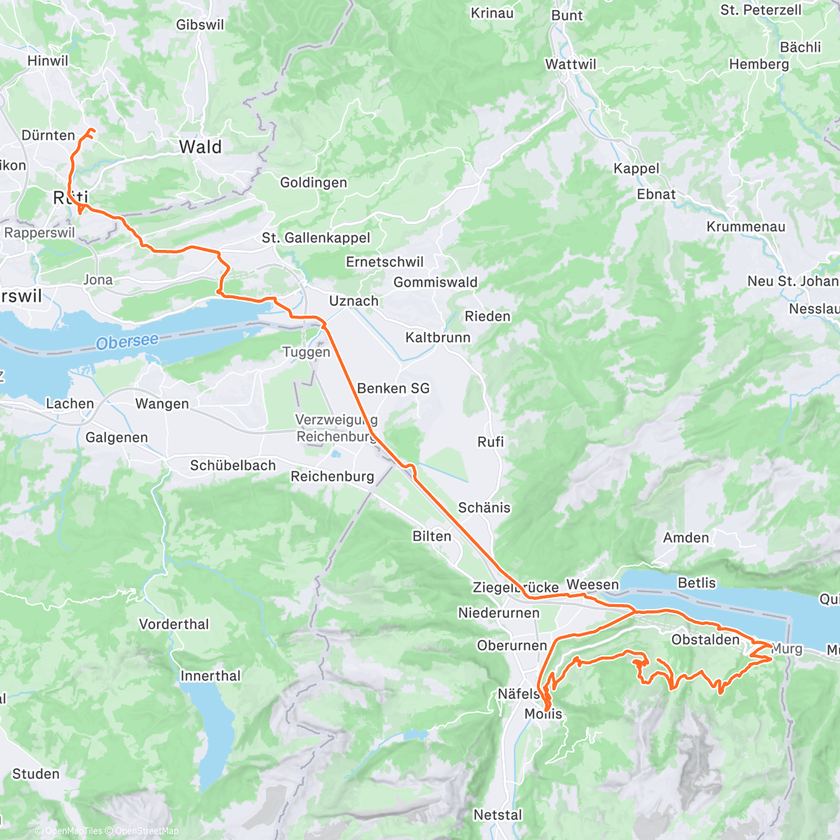 Map of the activity, Radfahren