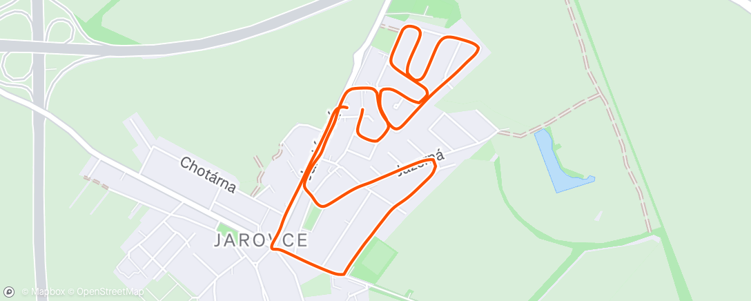 Map of the activity, Evening Run