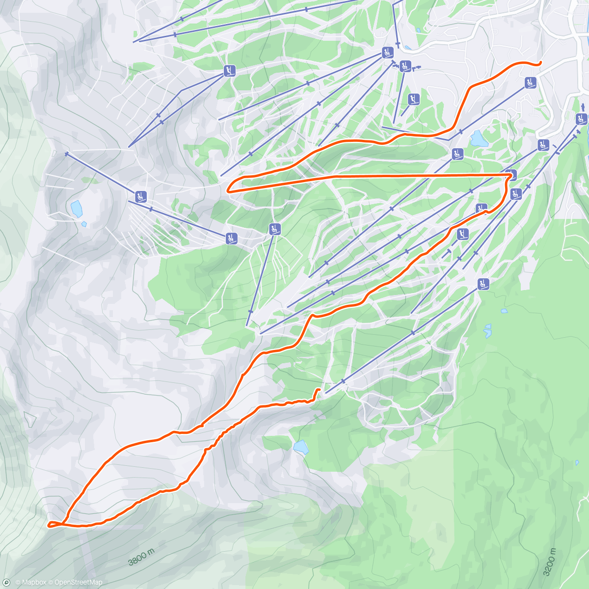 Map of the activity, Peak 10, 4th of July bowl w/ Tam