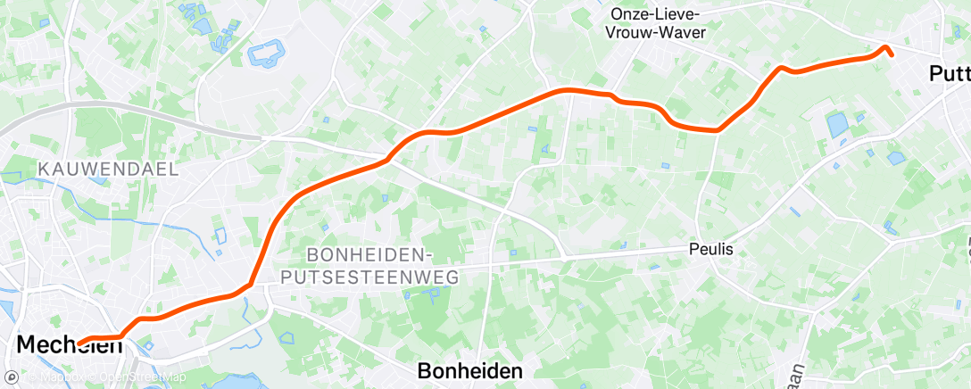 Map of the activity, Evening Ride