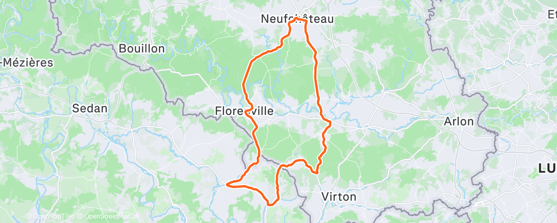 Map of the activity, Lunch Ride