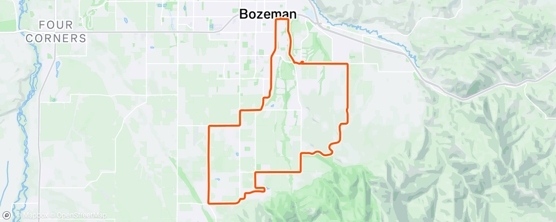 Map of the activity, Evening Ride