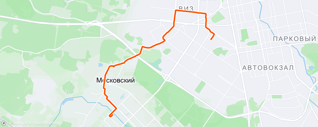 Map of the activity, Вечерний забег