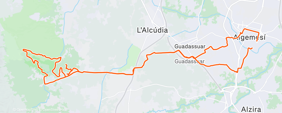 Карта физической активности (Bicicleta de montaña por la tarde)