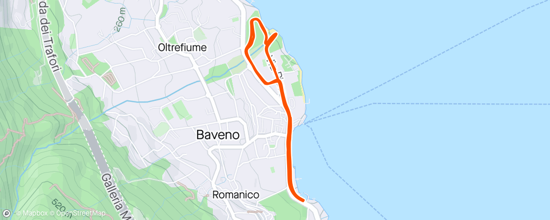 Map of the activity, Baveno corsetta serale