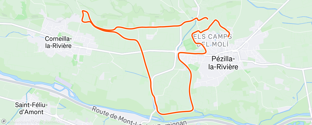 Map of the activity, Afternoon Run