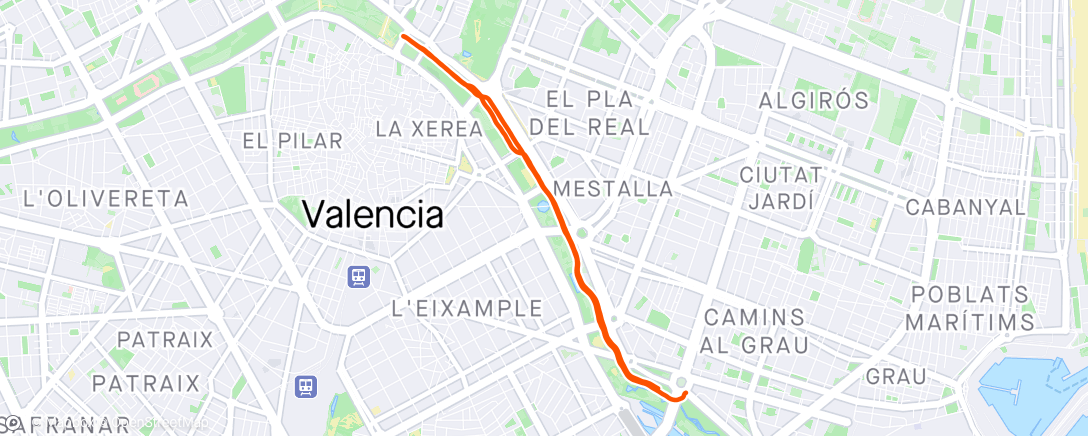 Map of the activity, Ingen tvil om at asfalten et rask i Valencia