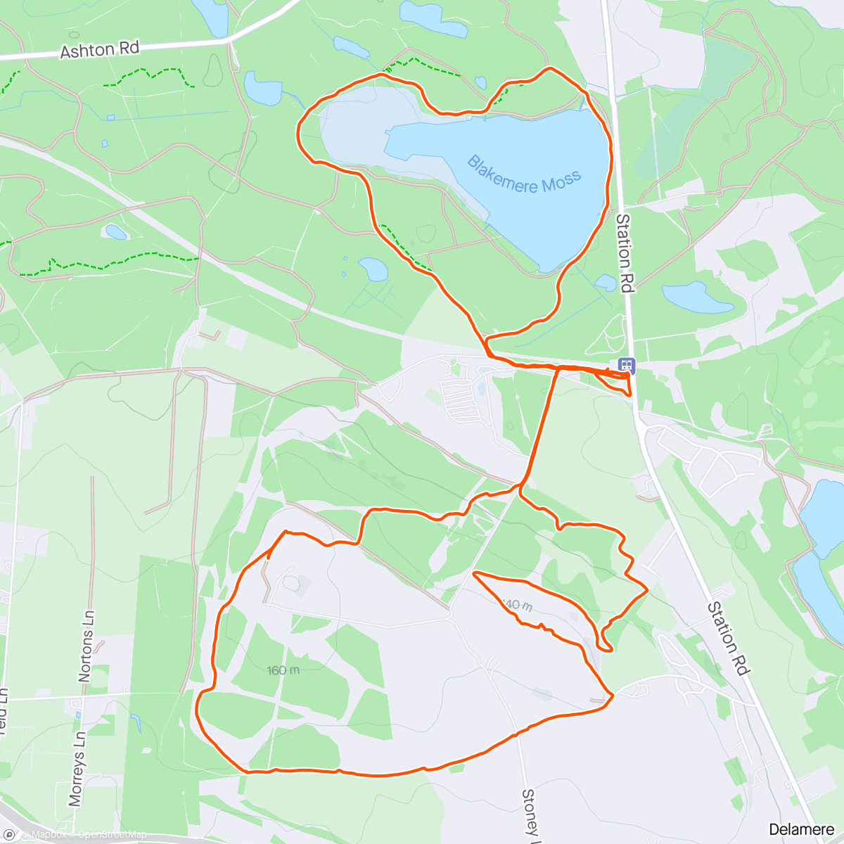 Map of the activity, Razzers in Delamere. 😍