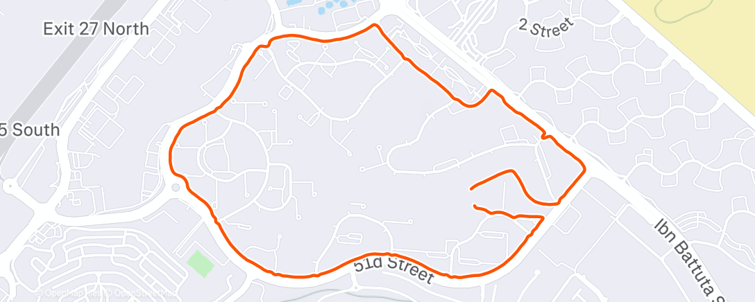 Map of the activity, Evening Run