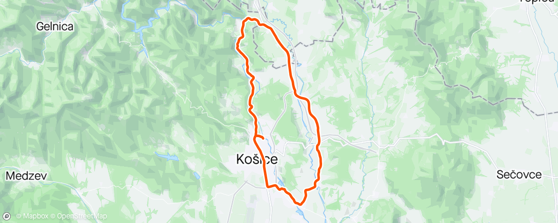 Map of the activity, KE-Obisovce-Lemesany-Rozhanovce-Krasna-KE