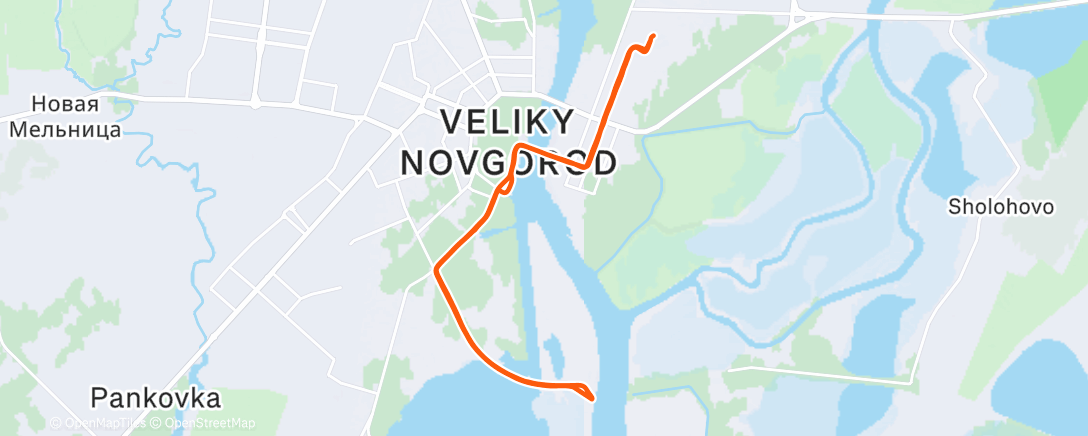 Map of the activity, Вечерний забег