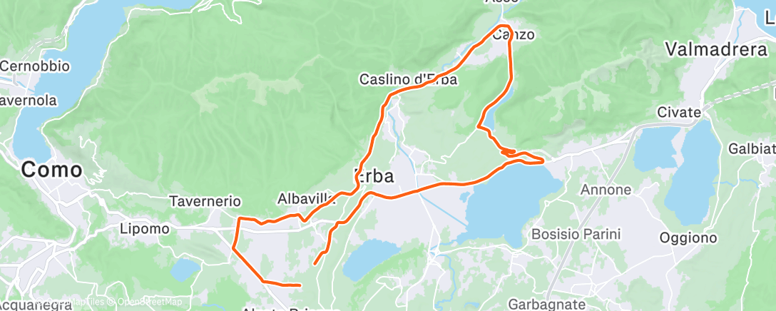 Карта физической активности (Pedalata dell'ora di pranzo)