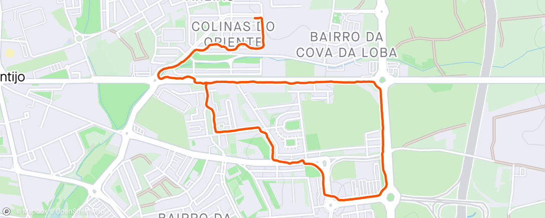Map of the activity, Caminhada 21
