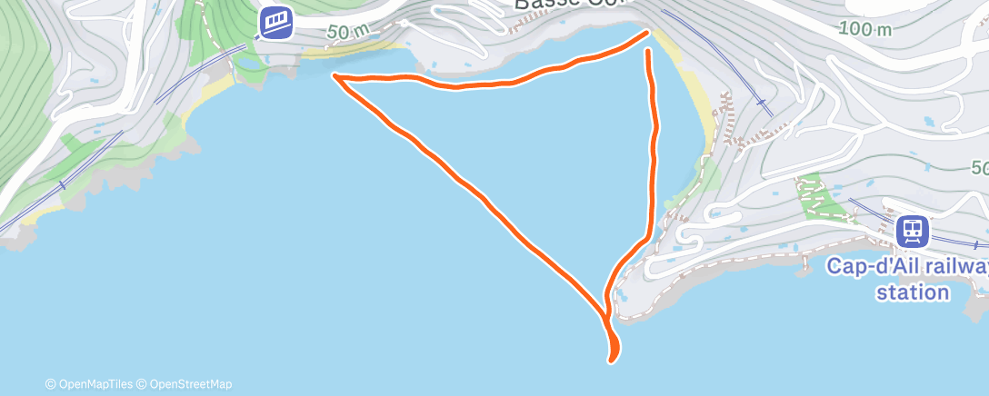 Map of the activity, Natation le matin