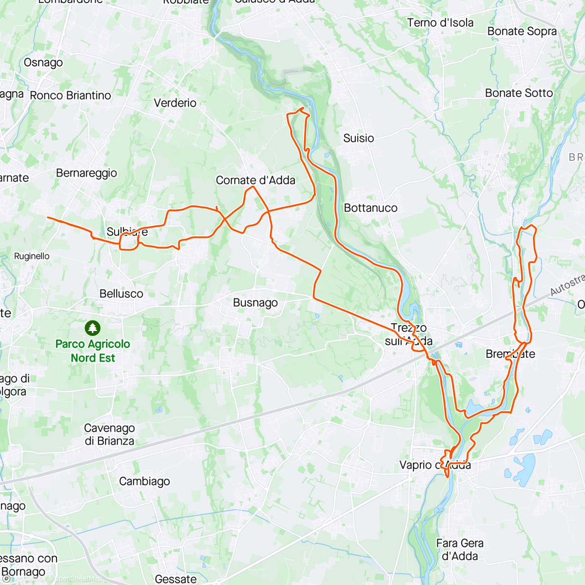 Map of the activity, MTB: tra fiumi e ponti