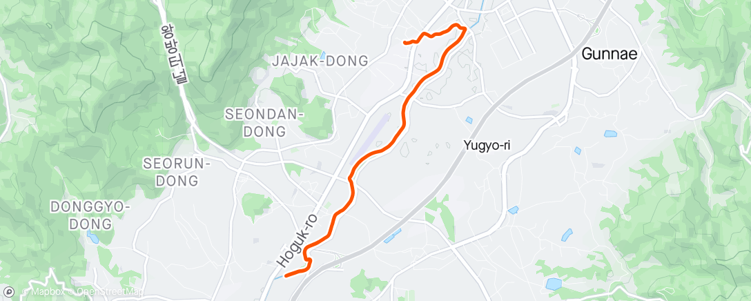Map of the activity, Evening Run to Grocery🤣