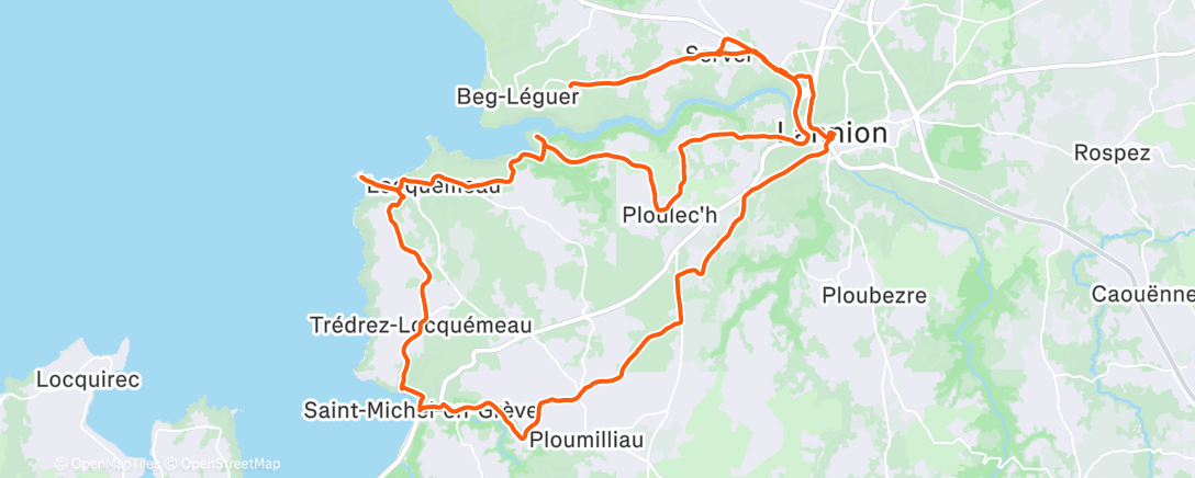 Map of the activity, Afternoon Ride