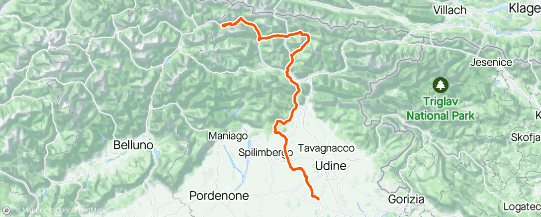 Map of the activity, Giro d’Italia stage 19