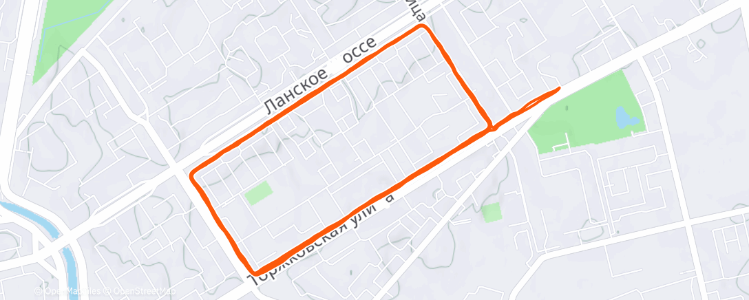 Map of the activity, Evening Run
