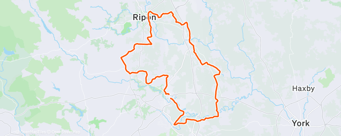 Map of the activity, Lunch Ride